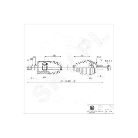 Cardan Arbre de Transmission Avant Droit Pour VW Audi Seat Skoda 1K0407452QX