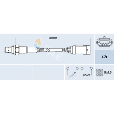 Sonde Lambda Pour Renault Laguna Scénic I 7700107438 7700274190