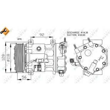 Compresseur de Clim Pour Peugeot Fiat Citroën DS 6453QX 71722317 6453WL 6453WN