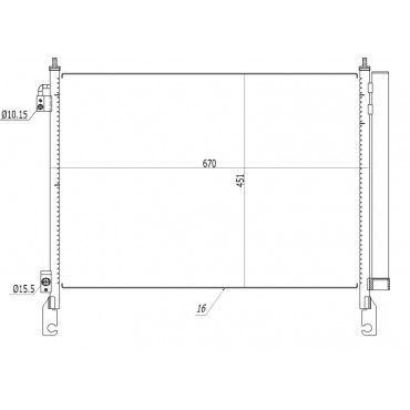 Condenseur de Clim Pour Renault Koleos 921005115R 92100JY00A