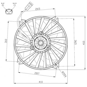 Ventilateur de Radiateur Moteur Pour Peugeot Citroën Berlingo DS 1253Q4 1253T5