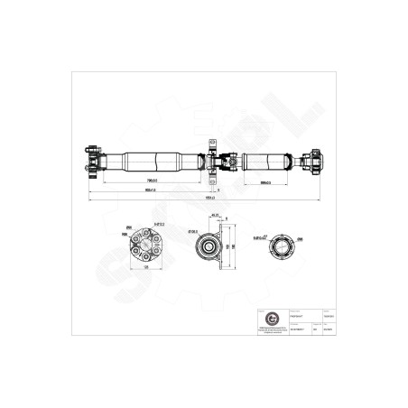 Cardan Arbre de Transmission Arrière Pour BMW Série 5 E60 E61 26107588577