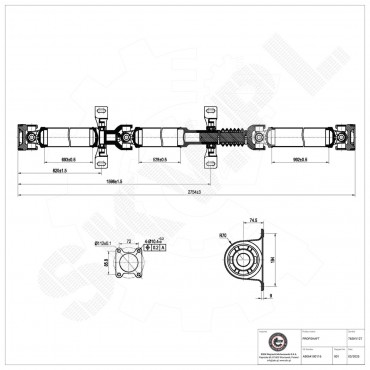 Cardan Arbre de Transmission Arrière Pour VW Camion Plate-Forme/Châssis