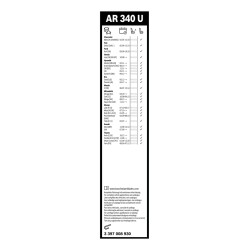 1 Balai d'Essuie Glace 340mm Pour Fiat Ford Nissan Juke Van Micra IV V Toyota