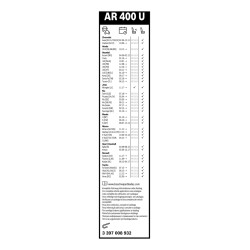 1 Balai d'Essuie Glace 400mm Pour Peugeot Renault Dacia VW Opel Agila (B)