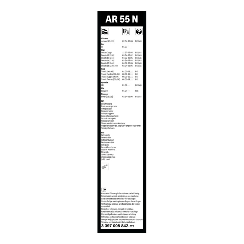 1 Balai d'Essuie Glace 550mm Pour Peugeot Boxer Fiat Ducato Ford BYD not-found