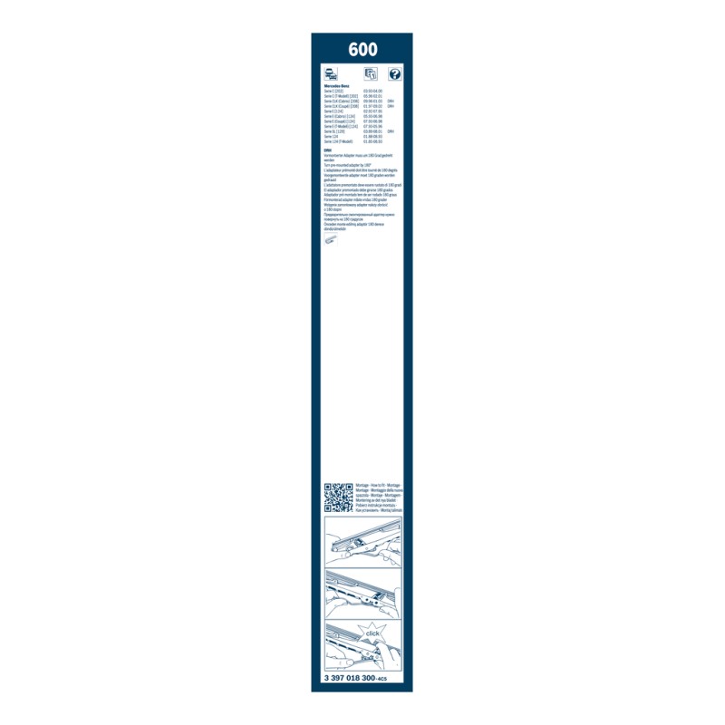 1 Balai d'Essuie Glace 600mm Pour Chrysler MERCEDES 124 190 Cabriolet Ssangyong