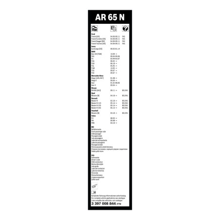 1 Balai d'Essuie Glace 650mm Pour Peugeot Renault Opel Movano B Fiat 48092245
