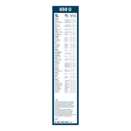1 Balai d'Essuie Glace 650mm Pour Peugeot Renault Kadjar Opel Fiat 288906796R