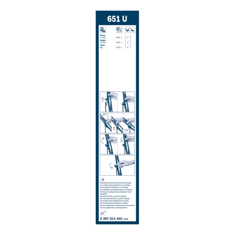 1 Balai d'Essuie Glace 650mm Pour Peugeot Toyota Aygo Citroën 6426G8 852120H010