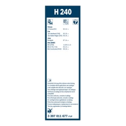 1 Balai d'Essuie Glace 240mm Pour Dacia Fiat Tipo Citroën C4 Cactus DS