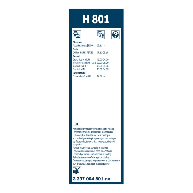 1 Balai d'Essuie Glace 260mm Pour Renault Dacia Chevrolet Aveo Smart