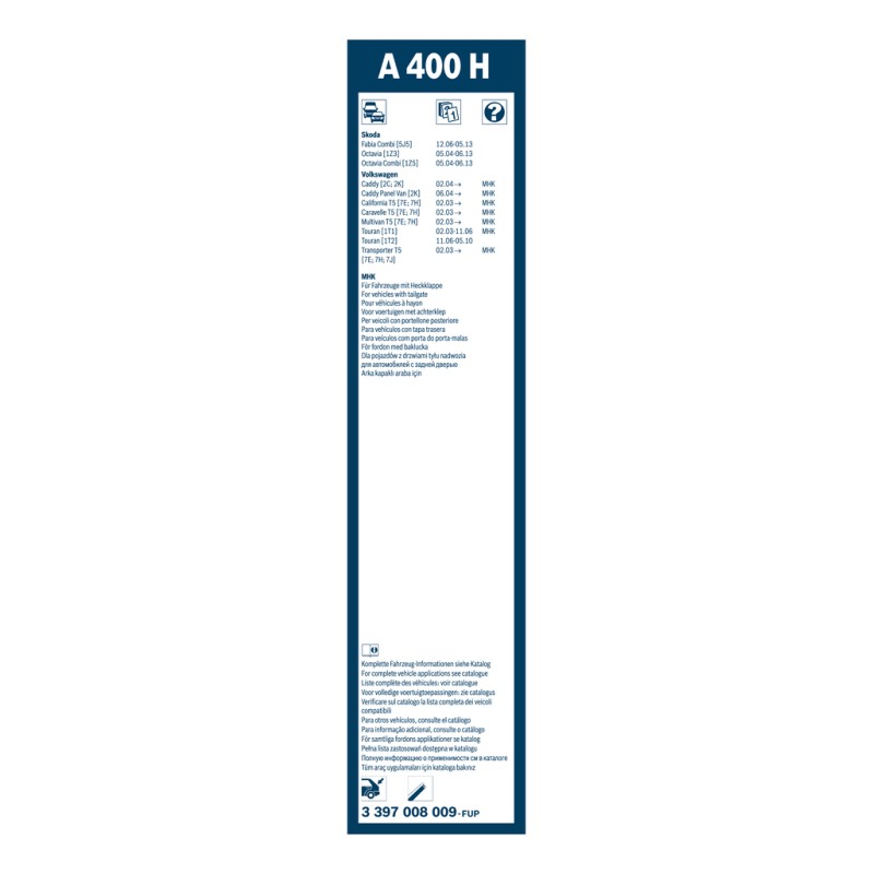 1 Balai d'Essuie Glace 400mm Pour VW Caddy III California T5 Multivan V Touran