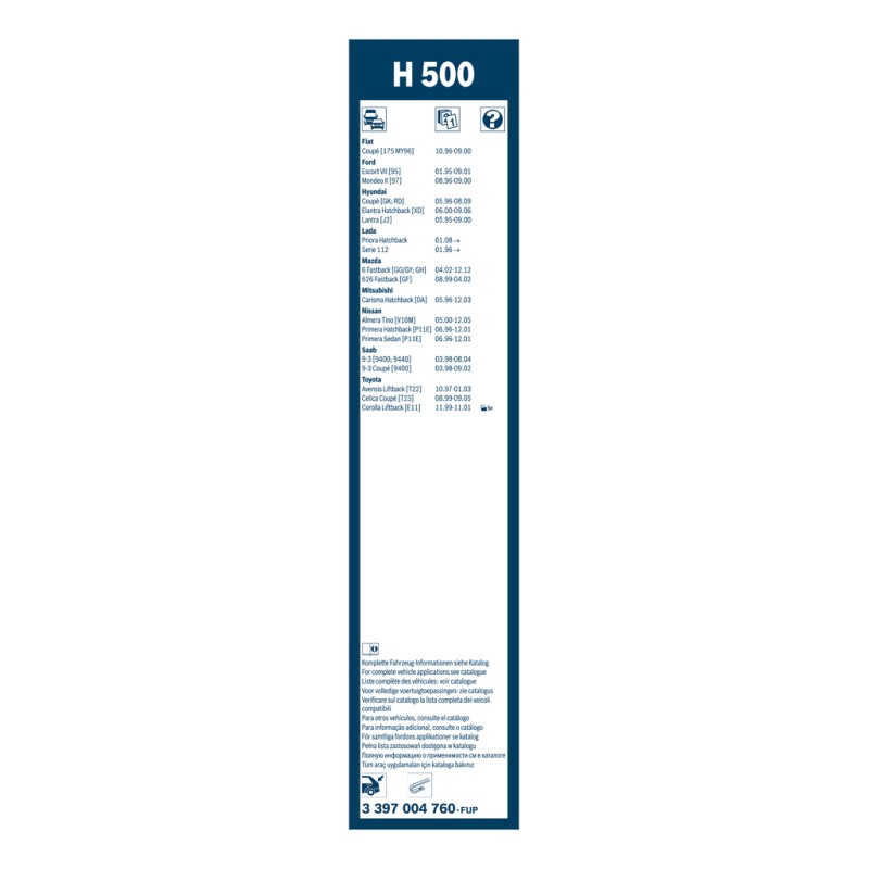 1 Balai d'Essuie Glace 500mm Pour Peugeot Renault 19 I II Laguna III Audi Seat
