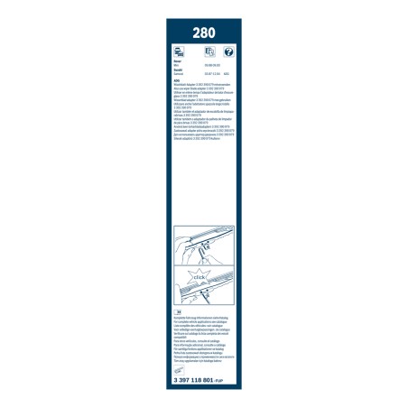 2 Balais d'Essuie Glace 280mm Pour Renault VW Fiat Skoda 7701402562 111998001
