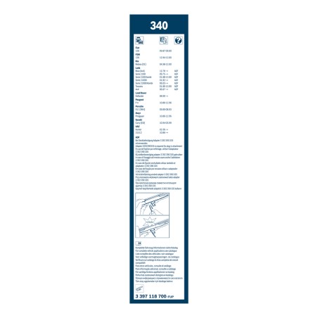 2 Balais d'Essuie Glace 340mm Pour Peugeot Renault VW Seat 5441509 7701003099