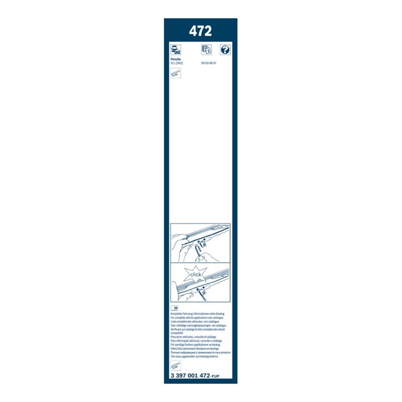 2 Balais d'Essuie Glace 425mm / 380mm Pour Opel Kadett C Porsche 911 Targa