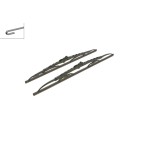 2 Balais d'Essuie Glace 500mm / 450mm Pour Peugeot 106 II VW Seat Inca Opel