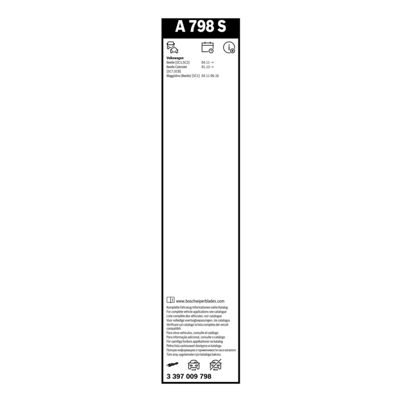2 Balais d'Essuie Glace 530mm Pour VW Beetle 5C1955425