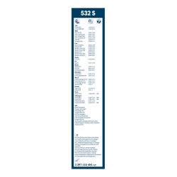 2 Balais d'Essuie Glace 530mm / 500mm Pour Renault VW Passat Audi BMW 7701040779