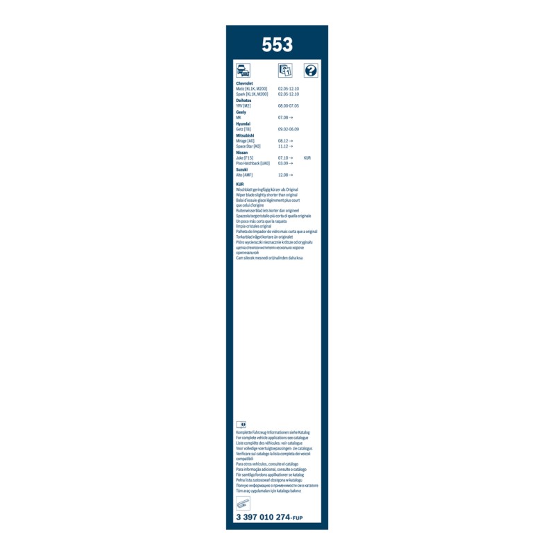 2 Balais d'Essuie Glace 550mm / 340mm Pour Nissan Juke Suzuki Chevrolet Daihatsu