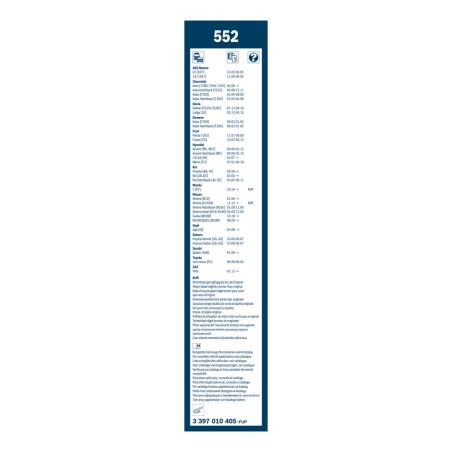 2 Balais d'Essuie Glace 550mm / 400mm Pour Renault Dacia Opel Ford