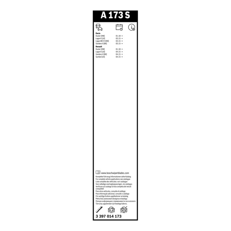 2 Balais d'Essuie Glace 550mm / 475mm Pour Renault Duster Logan II Sandero Dacia