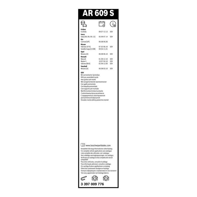 2 Balais d'Essuie Glace 600mm Pour Renault Espace II Mascott Opel Nissan DAF