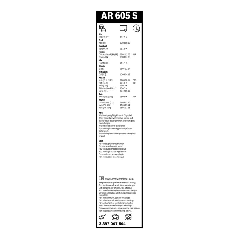 2 Balais d'Essuie Glace 600mm / 340mm Pour Ford Nissan Toyota Daihatsu