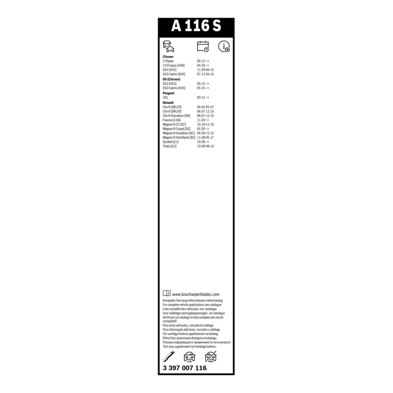 2 Balais d'Essuie Glace 600mm / 400mm Pour Peugeot Renault Clio III Citroën DS