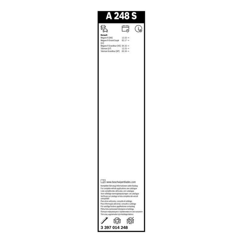 2 Balais d'Essuie Glace 600mm / 450mm Pour Renault Megane IV Talisman 288905565R