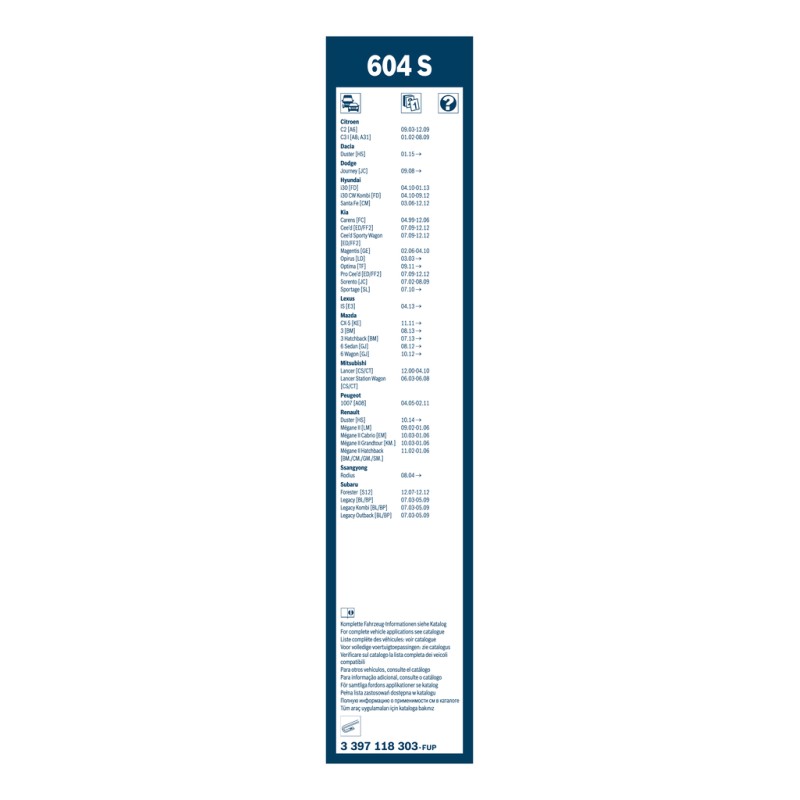 2 Balais d'Essuie Glace 600mm / 450mm Pour Peugeot Renault Dacia Duster Ford