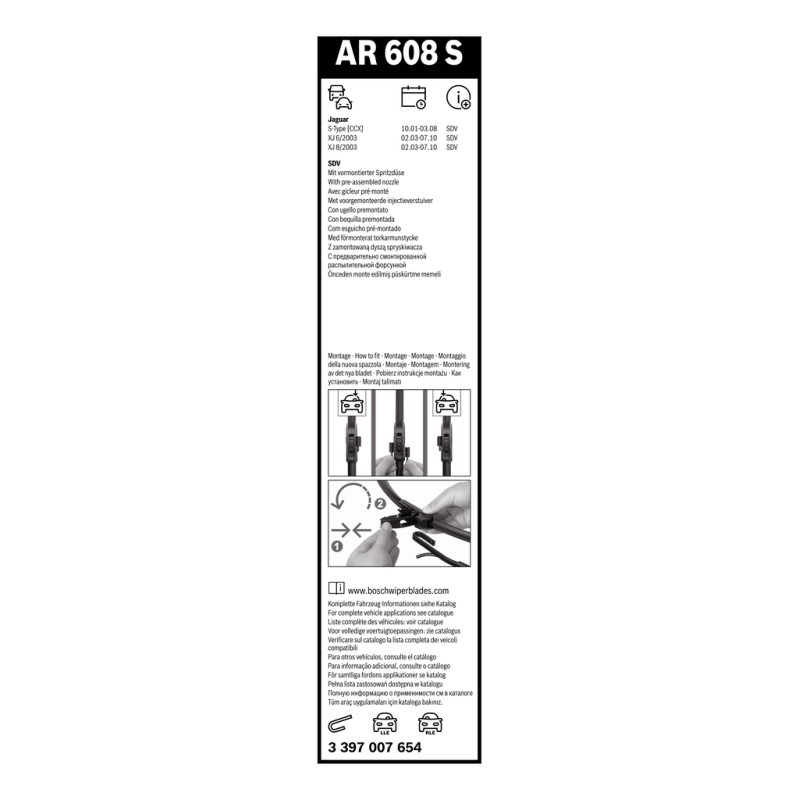 2 Balais d'Essuie Glace 600mm / 475mm Pour Jaguar S-Type XJ