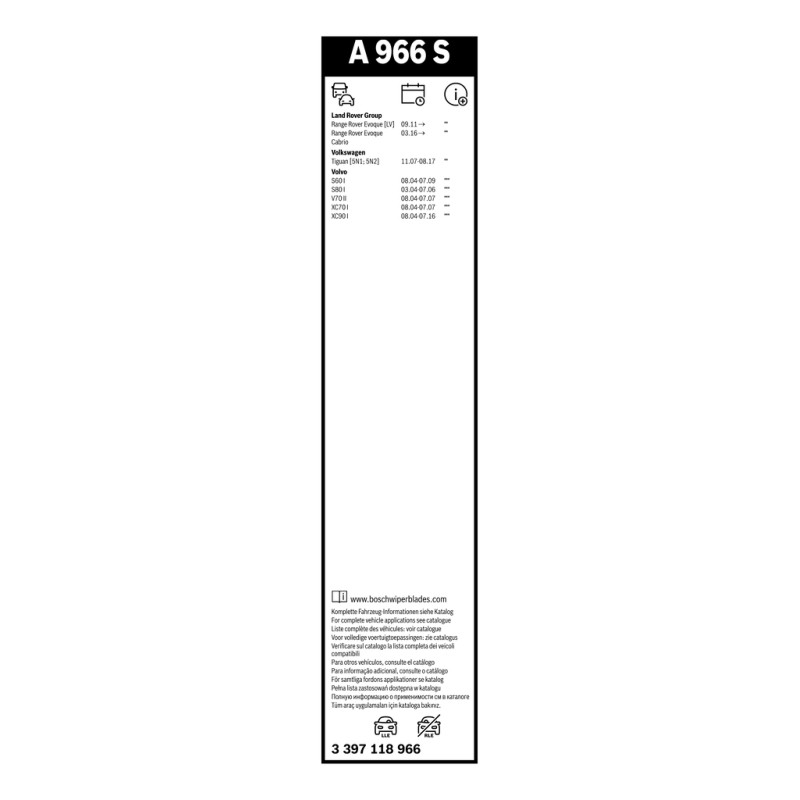 2 Balais d'Essuie Glace 600mm / 530mm Pour VW Fiat Chevrolet Land Rover 51770373