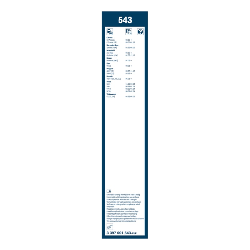 2 Balais d'Essuie Glace 600mm / 530mm Pour Peugeot Renault VW Opel 2D0955425