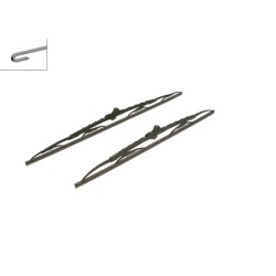 2 Balais d'Essuie Glace 600mm / 530mm Pour Peugeot Renault VW Opel 2D0955425