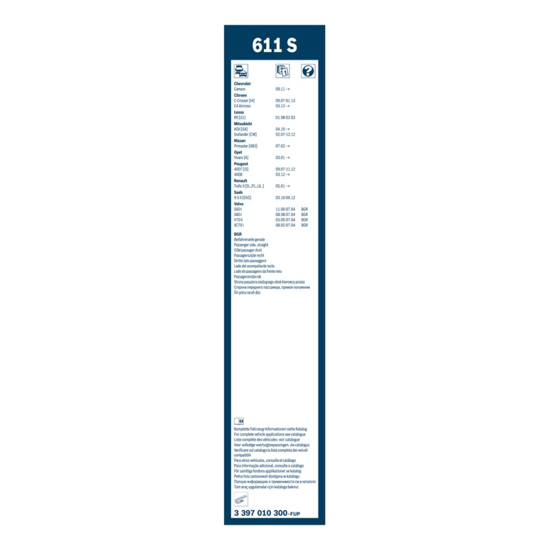 2 Balais d'Essuie Glace 600mm / 530mm Pour Peugeot 4007 4008 Renault Opel Nissan