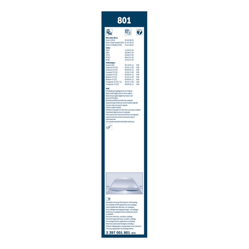 2 Balais d'Essuie Glace 600mm / 530mm Pour VW MERCEDES Volvo S60 I S80 V70 II