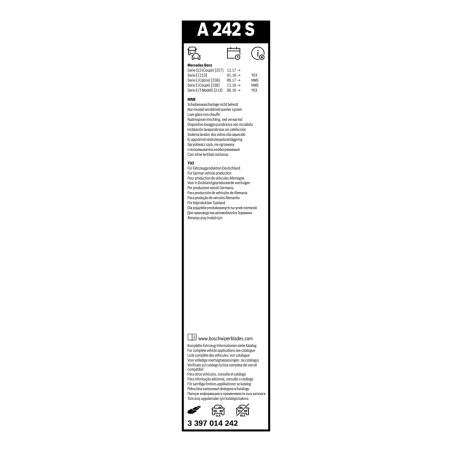 2 Balais d'Essuie Glace 600mm / 550mm Pour MERCEDES AMG GT Classe E T-Model CLS