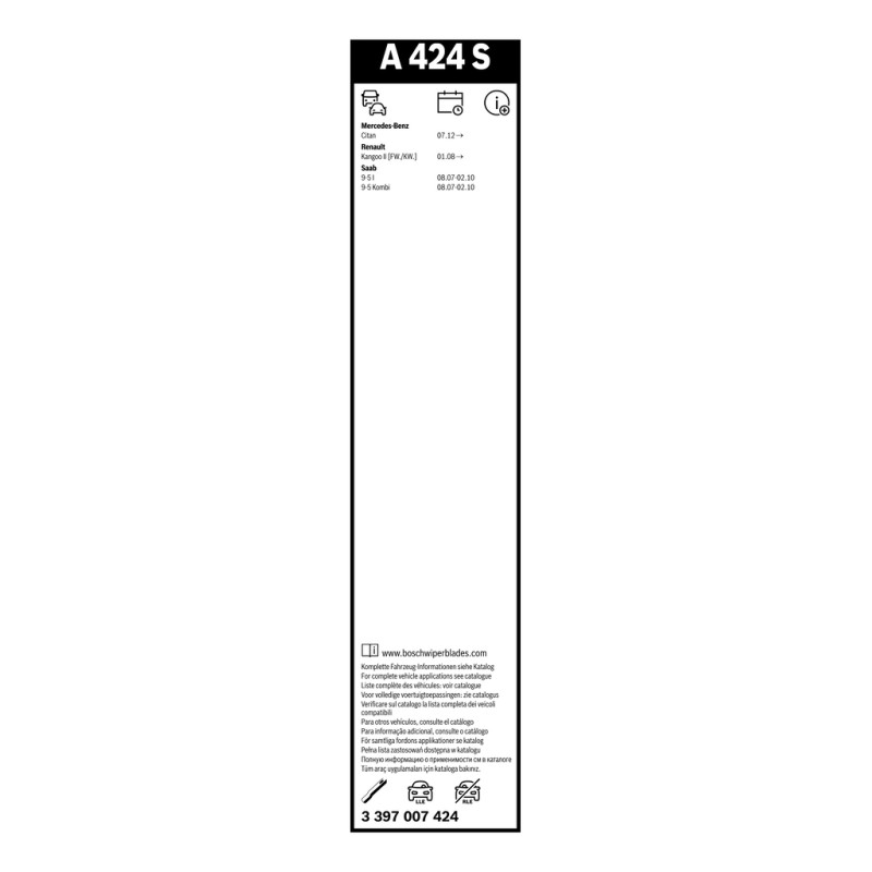 2 Balais d'Essuie Glace 600mm / 550mm Pour Renault MERCEDES Saab 7701068753