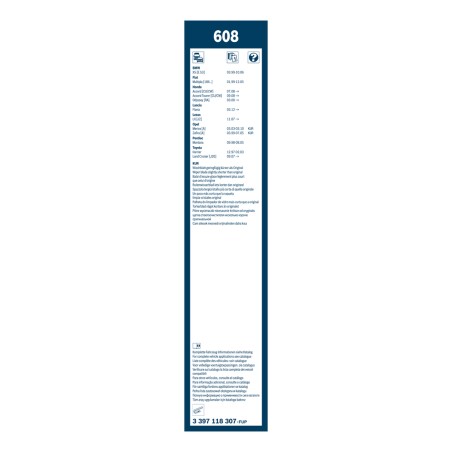 2 Balais d'Essuie Glace 600mm / 550mm Pour BMW X5 Opel Fiat Multipla Nissan