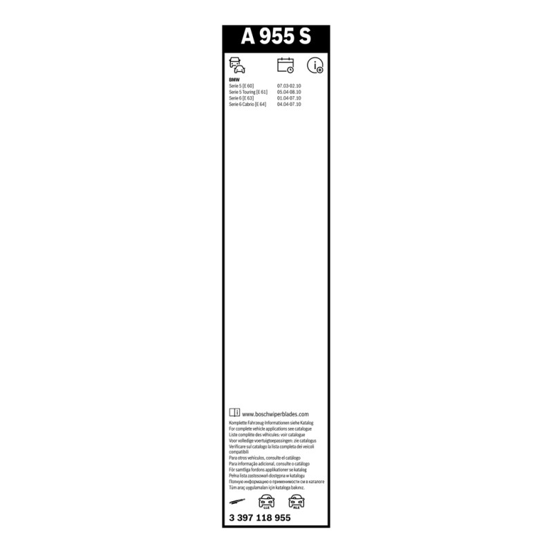 2 Balais d'Essuie Glace 600mm / 575mm Pour BMW Série 5 E39 E60 E61 61610421055