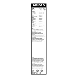 2 Balais d'Essuie Glace 650mm Pour Peugeot Fiat Chrysler Citroën C8