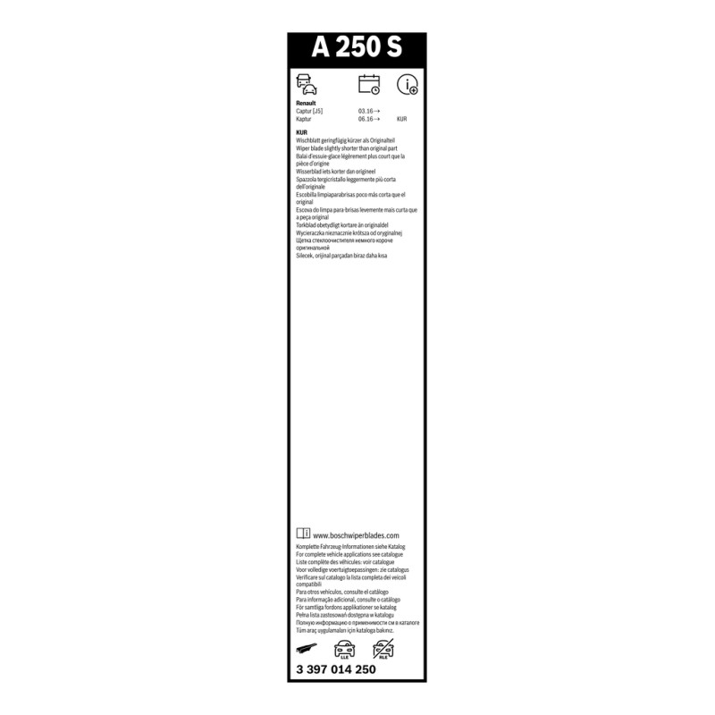 2 Balais d'Essuie Glace 650mm / 360mm Pour Renault Captur I Kaptur 288907630R