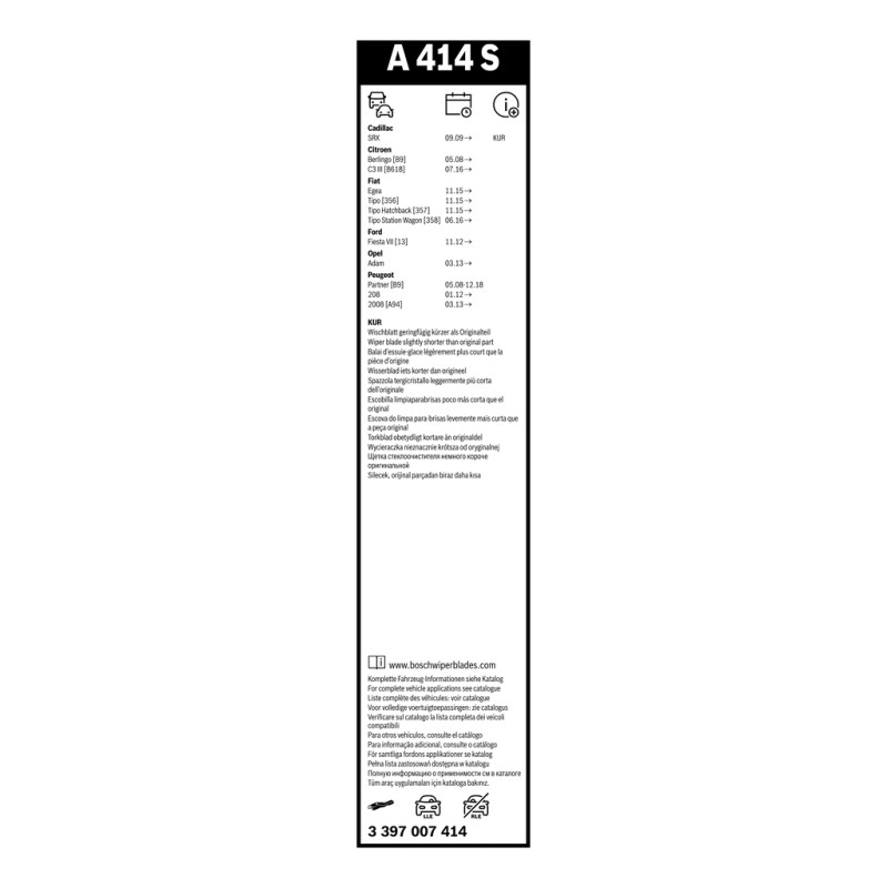 2 Balais d'Essuie Glace 650mm / 400mm Pour Peugeot Renault Opel Adam Fiat 642345