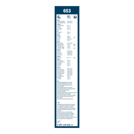 2 Balais d'Essuie Glace 650mm / 400mm Pour Peugeot Renault Nissan Toyota Auris