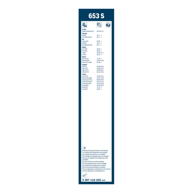 2 Balais d'Essuie Glace 650mm / 400mm Pour Peugeot Nissan Toyota Auris Acura