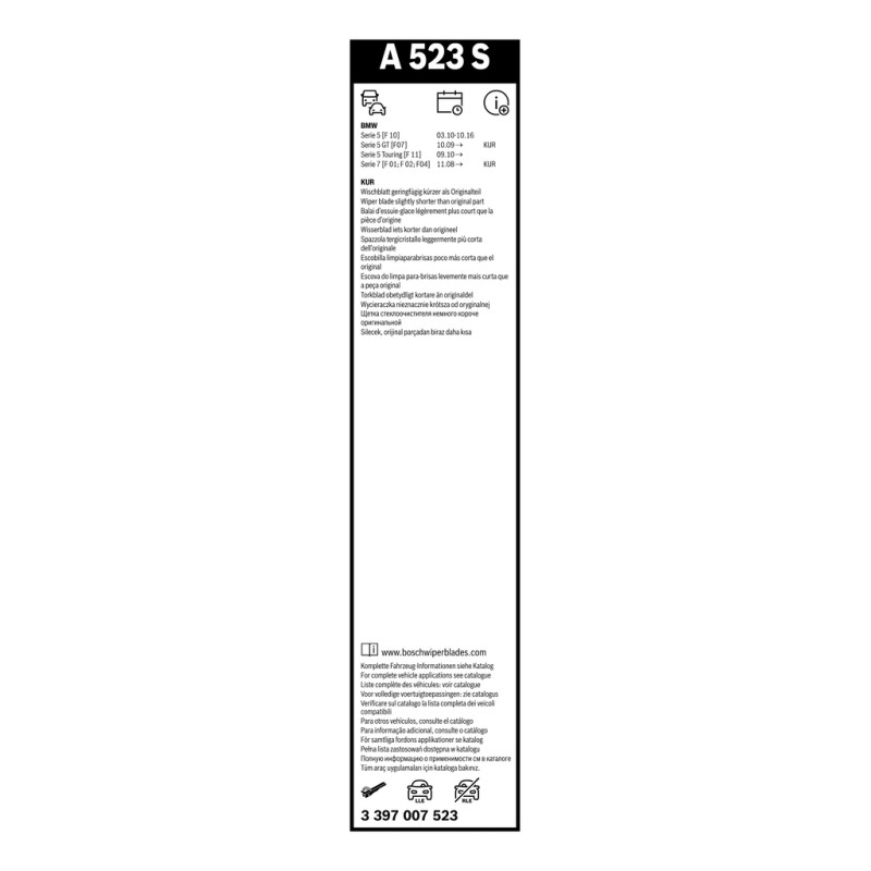 2 Balais d'Essuie Glace 650mm / 450mm Pour BMW Série 5 F07 F10 F11 Rolls-Royce