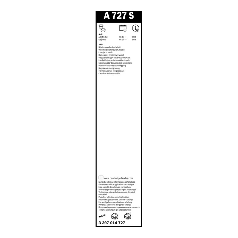2 Balais d'Essuie Glace 650mm / 500mm Pour Audi A8 Q8 4N1998002A