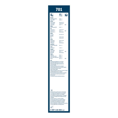 2 Balais d'Essuie Glace 650mm / 500mm Pour Peugeot Fiat Toyota Chrysler 6426E5